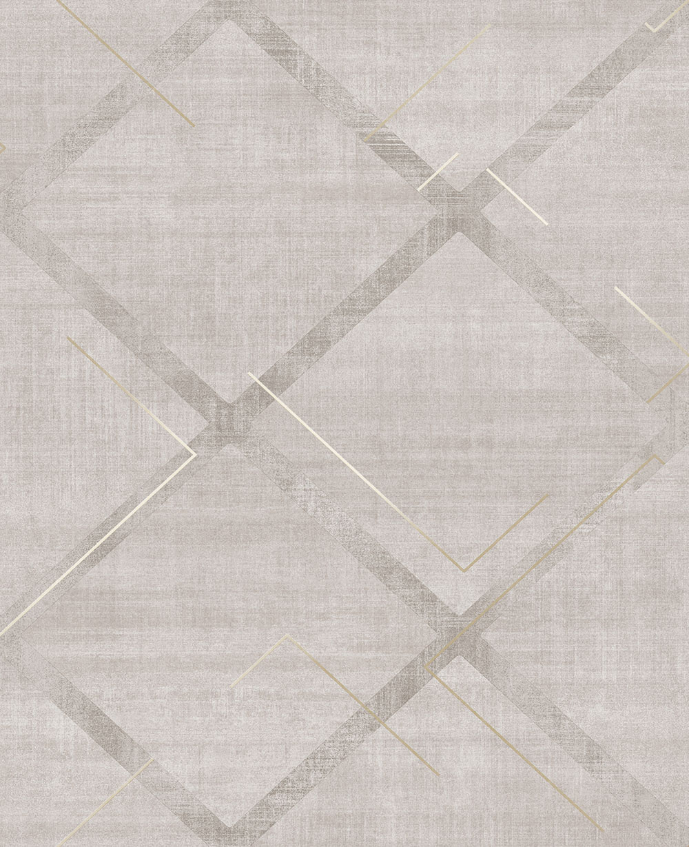 Geometric non-woven wallpaper, grey-beige, 124122, Element, Graham Brown Premium