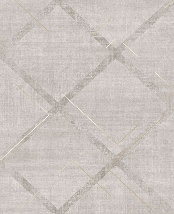 Geometric non-woven wallpaper, grey-beige, 124122, Element, Graham Brown Premium