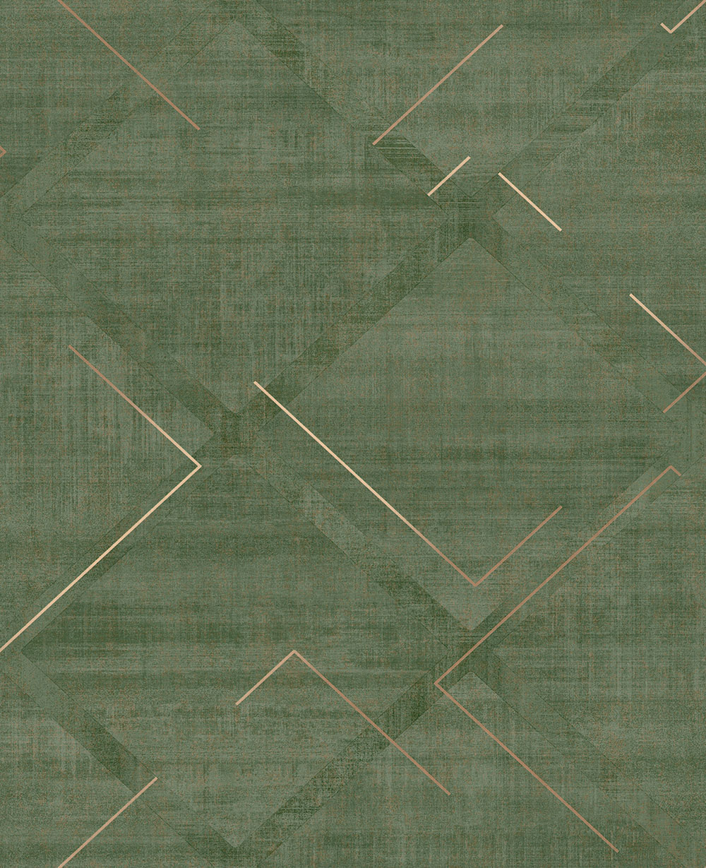 Geometric non-woven wallpaper, green, 124126, Element, Graham Brown Premium