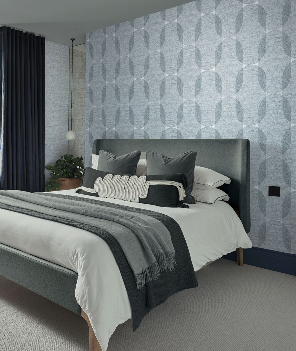 Non-woven wallpaper, blue, graphic pattern, 124129, Element, Graham Brown Premium