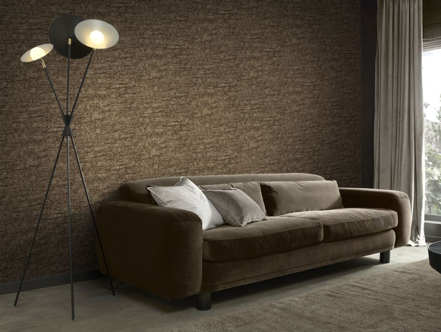 Non-woven wallpaper, brown, stone, 124130, Element, Graham Brown Premium