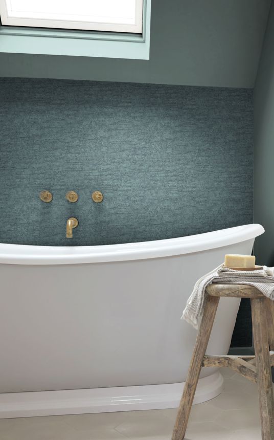 Non-woven wallpaper, turquoise, stone, 124131, Element, Graham Brown Premium
