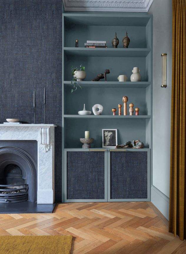 Non-woven wallpaper, blue, texture imitation, 124139, Element, Graham Brown Premium