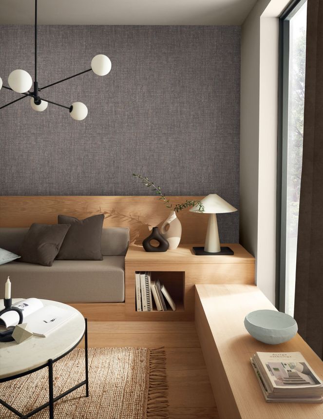 Non-woven wallpaper, brown, texture imitation, 124140, Element, Graham Brown Premium