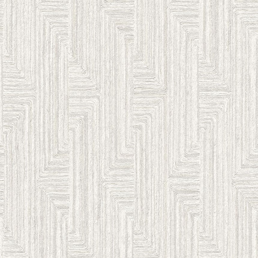 Geometric non-woven wallpaper, white-grey, SA524011, Santa Fe, Design ID