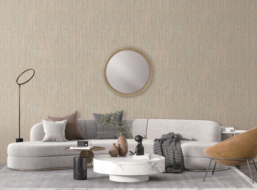 Geometric non-woven wallpaper, white-grey, SA524011, Santa Fe, Design ID