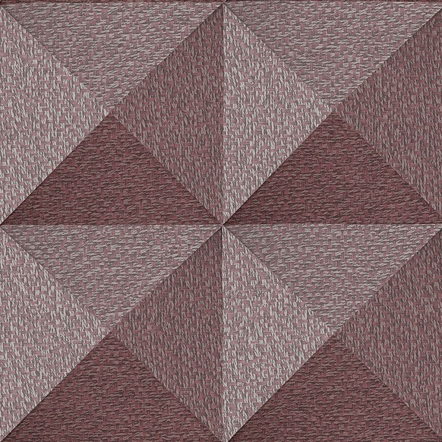 Geometric non-woven wallpaper, burgundy, SA524106, Santa Fe, Design ID