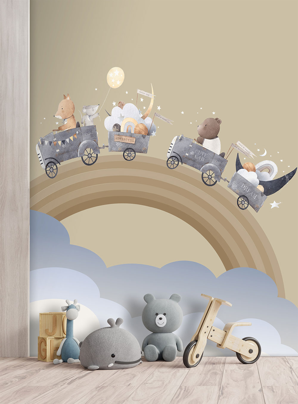 Children's non-woven wall mural, animals, rainbow, CW6002-1, Cute Walls, Decoprint