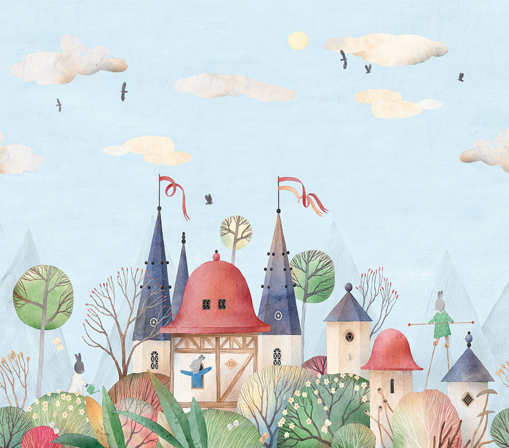 Children's non-woven wall mural, animals, CW6007-1, Cute Walls, Decoprint