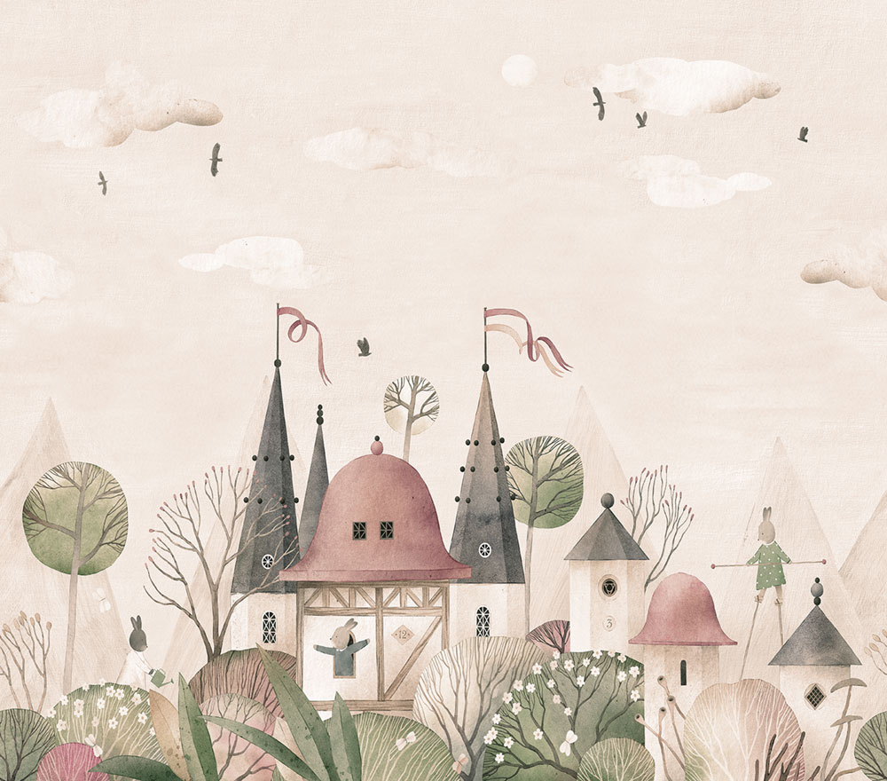 Children's non-woven wall mural, animals, CW6007-7, Cute Walls, Decoprint