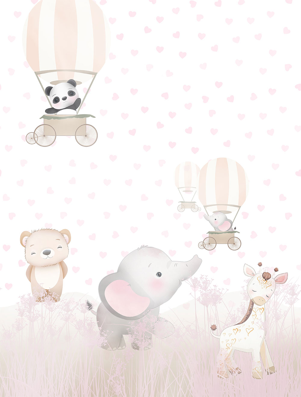 Children's non-woven wall mural, animals, CW6031-1, Cute Walls, Decoprint