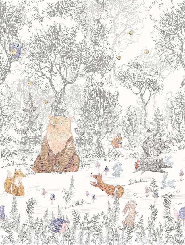Children's non-woven wall mural, forest animals, CW6043-1, Cute Walls, Decoprint