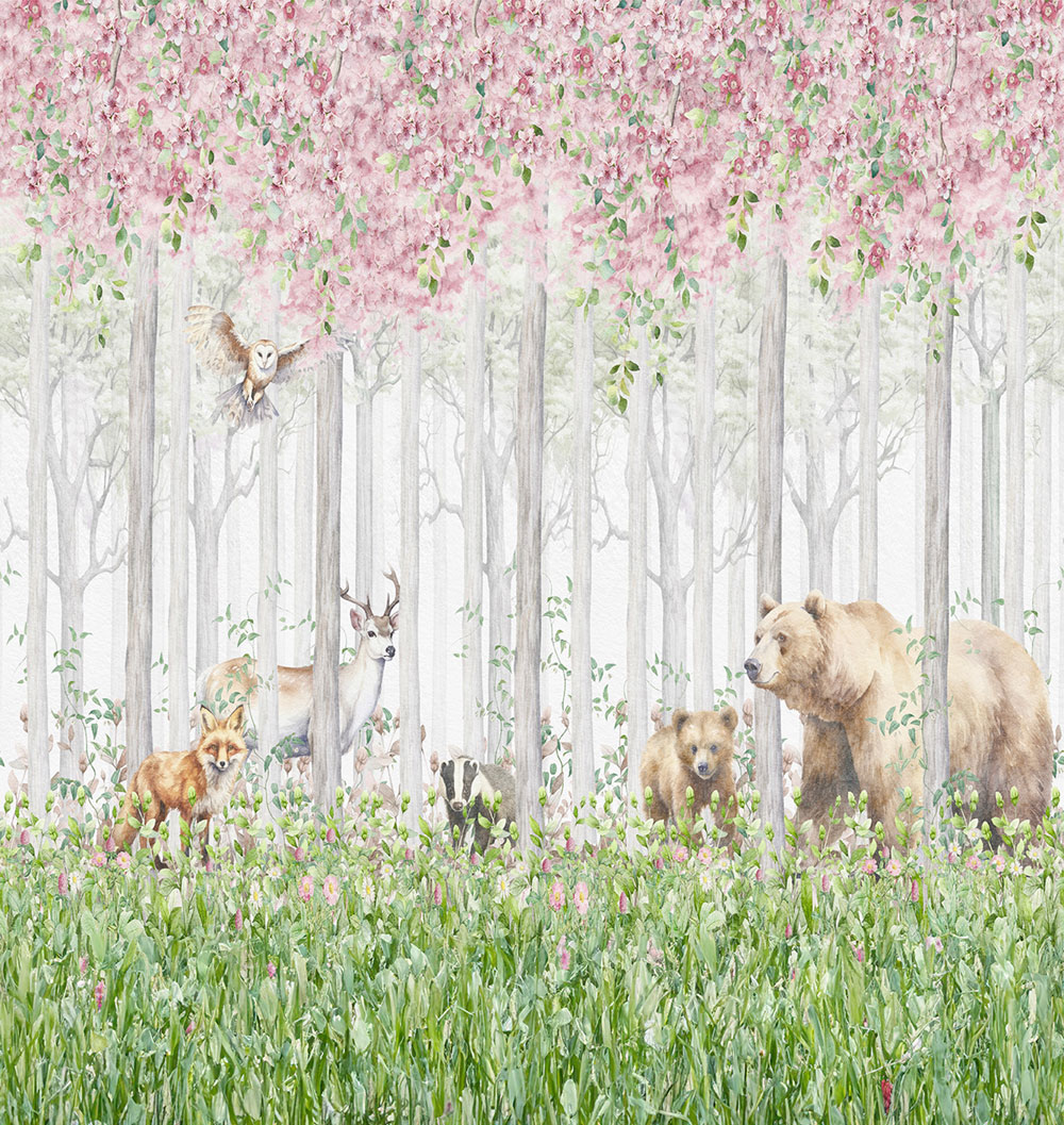 Non-woven wall mural, forest animals, CW6045-1, Cute Walls, Decoprint