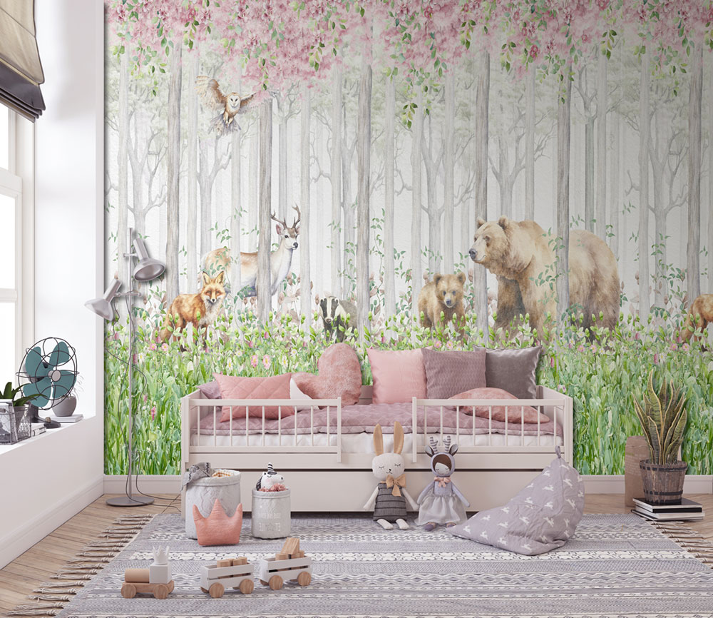 Non-woven wall mural, forest animals, CW6045-1, Cute Walls, Decoprint