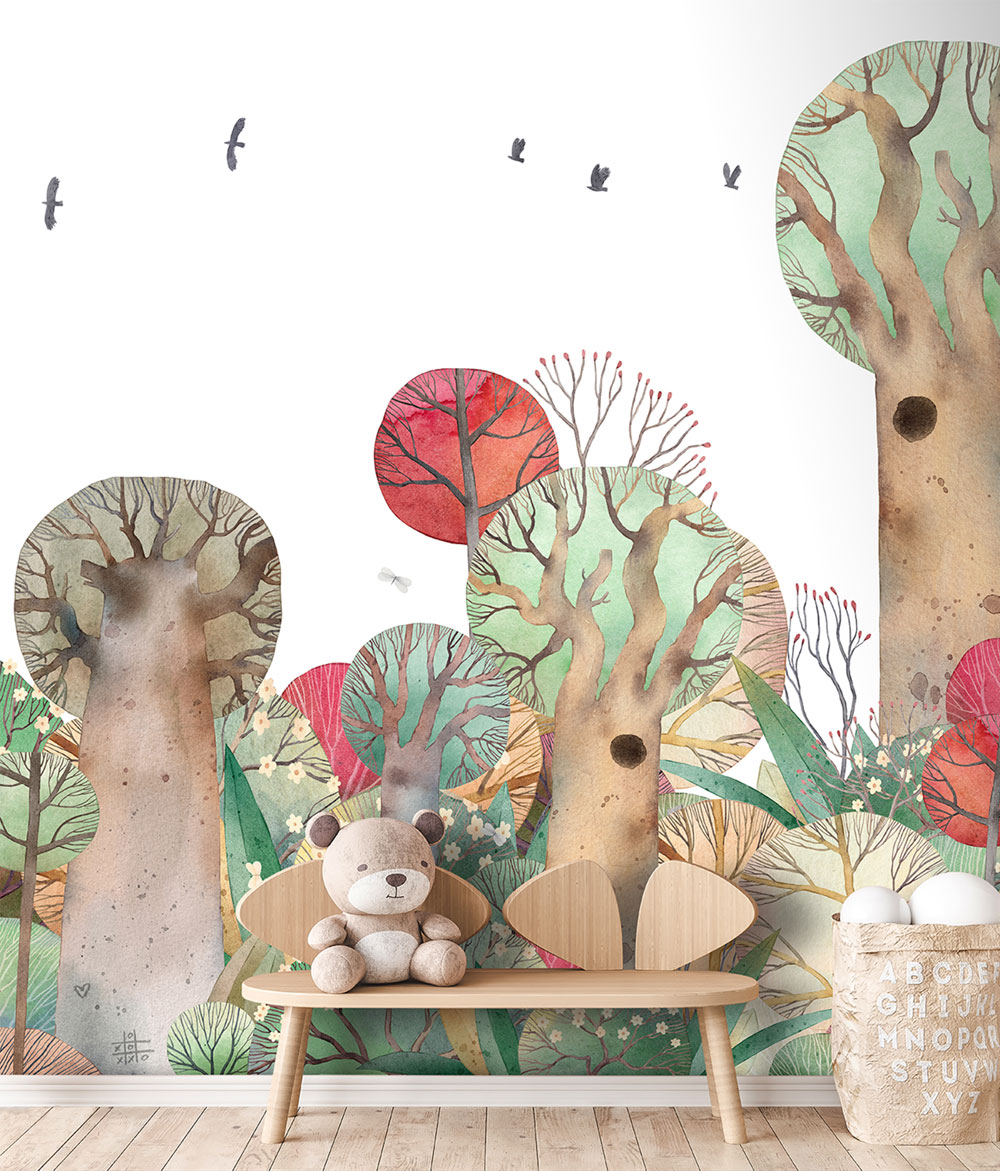 Children's non-woven wall mural, landscape, forest, CW6049-1, Cute Walls, Decoprint