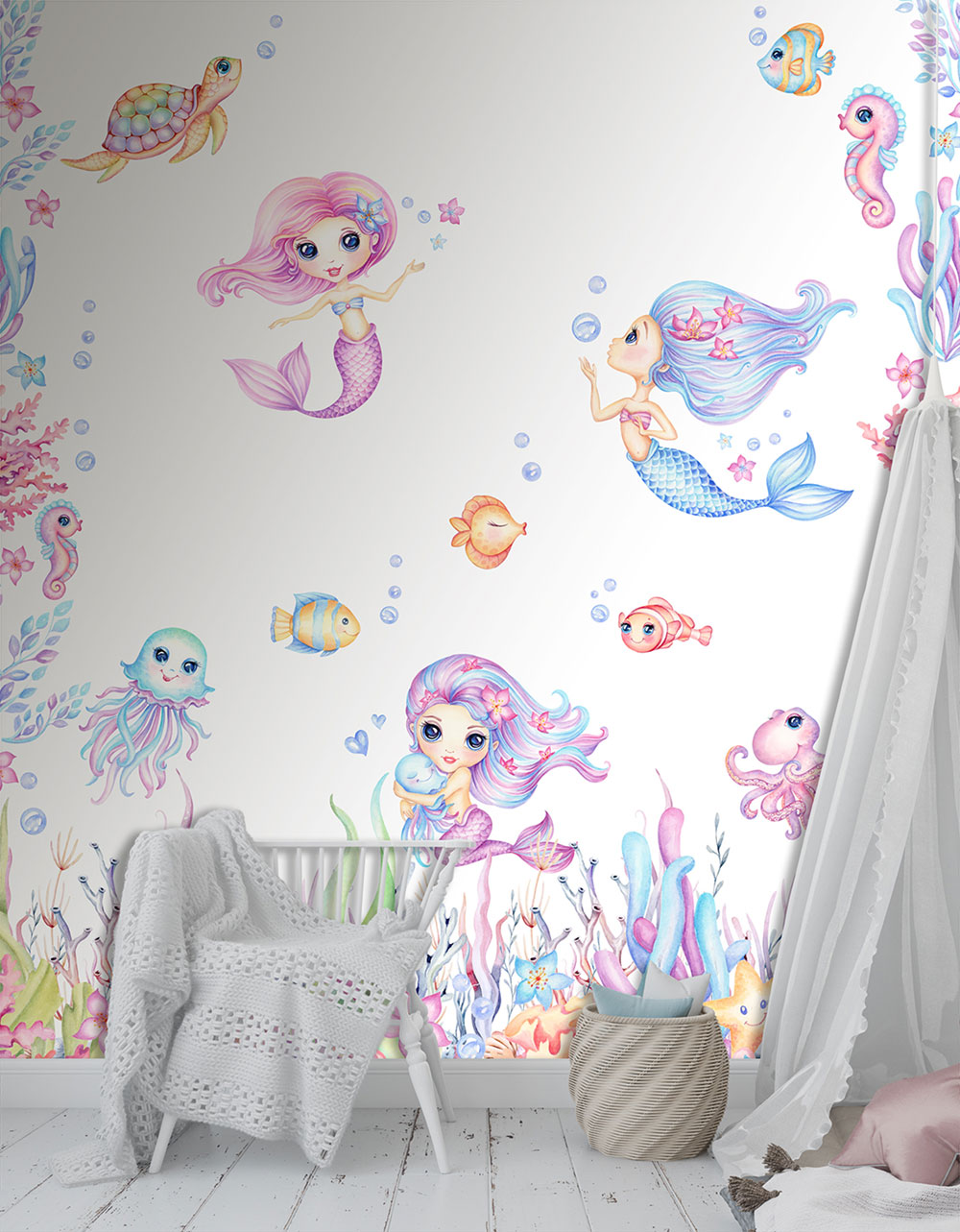 Children's non-woven wall mural, underwater world, CW6059-1, Cute Walls, Decoprint