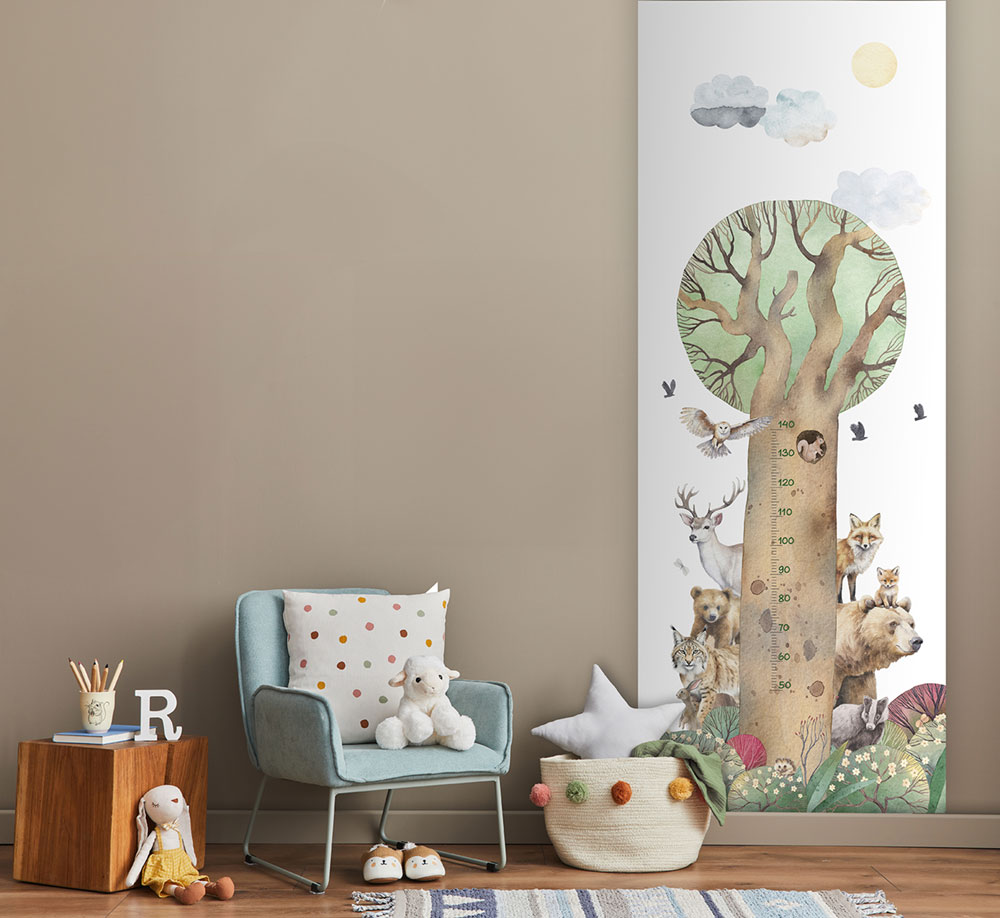 Children's non-woven wall mural / tape, tree, animals, CW6060-1, Cute Walls, Decoprint