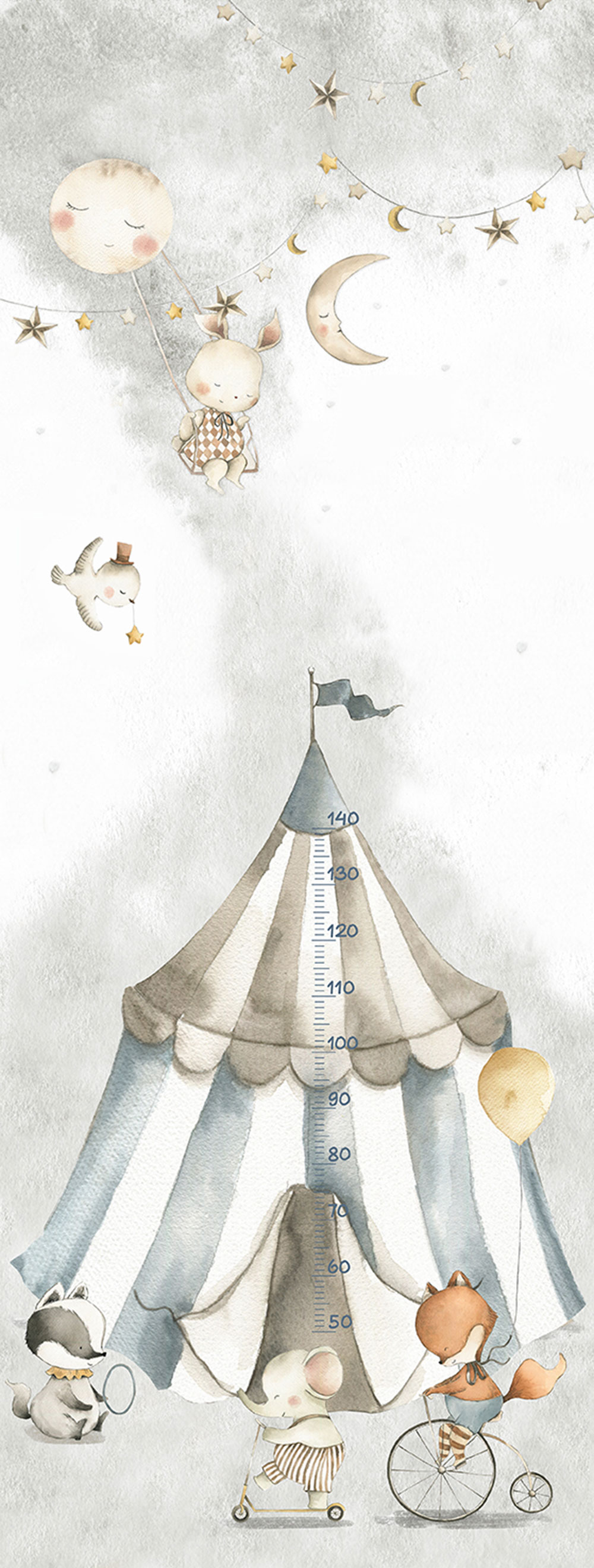 Children's non-woven wall mural / tape, animals, CW6063-1, Cute Walls, Decoprint