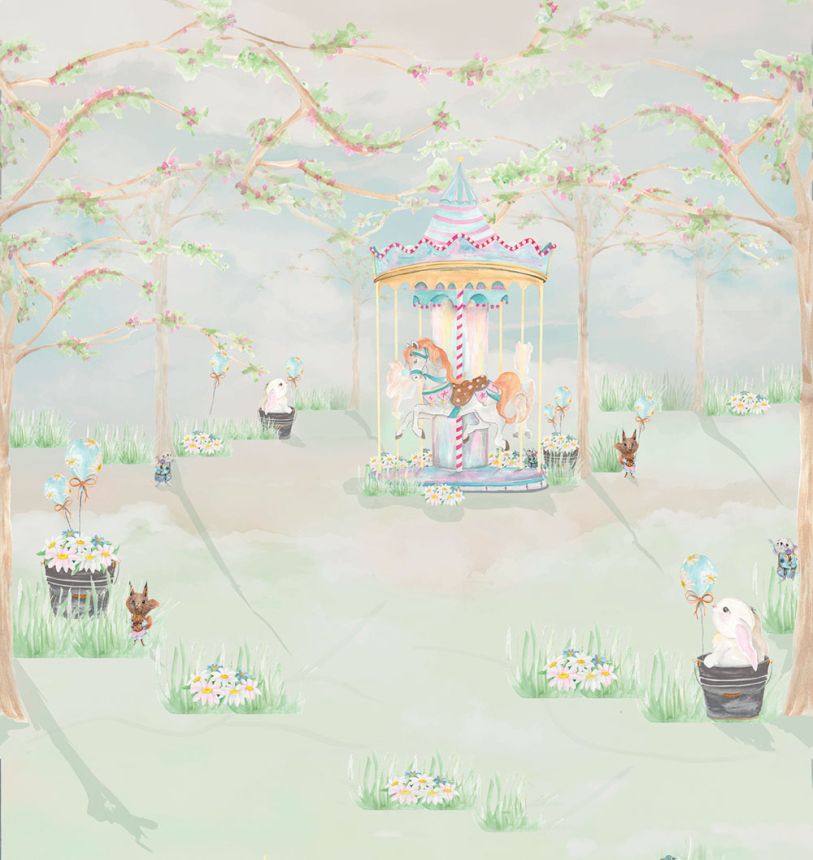 Children's non-woven wall mural, carousel, CW6111-1, Cute Walls, Decoprint