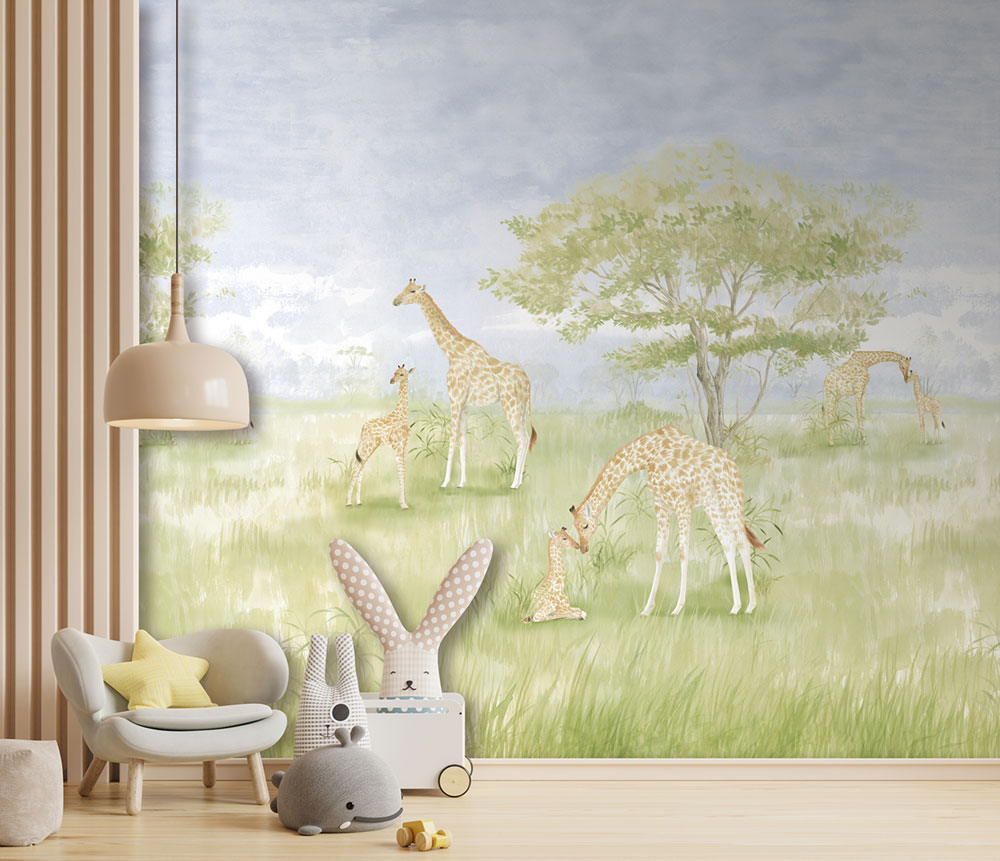 Non-woven wall mural, giraffes, CW6112-2, Cute Walls, Decoprint
