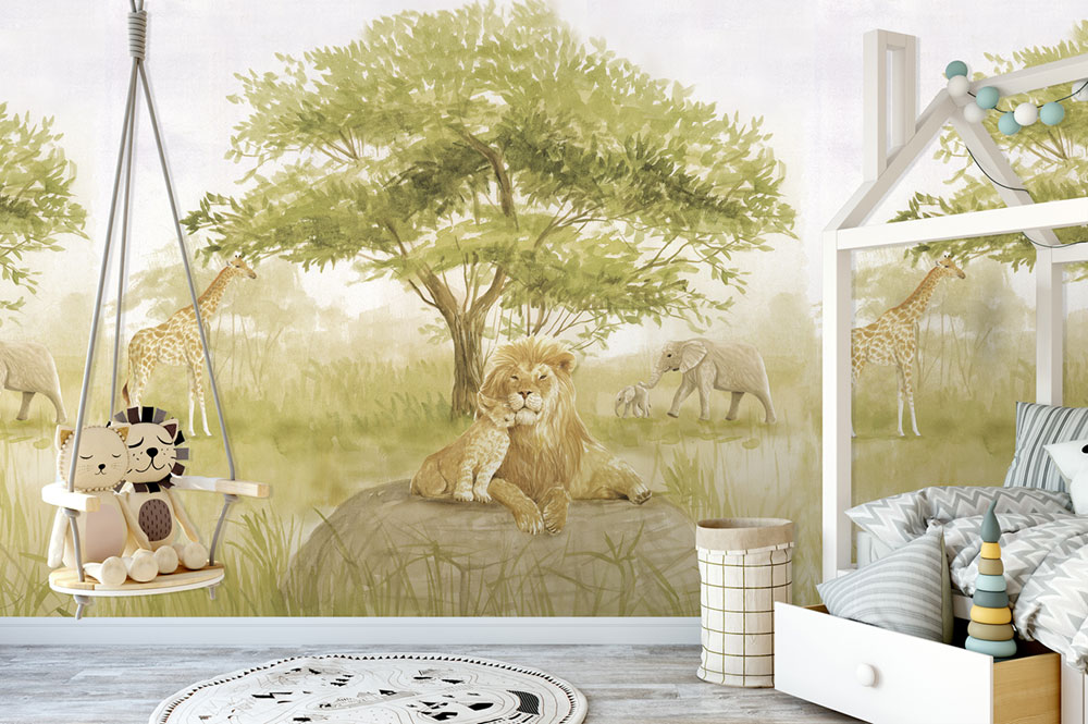 Non-woven wall mural, animals from Africa, CW6114-2, Cute Walls, Decoprint