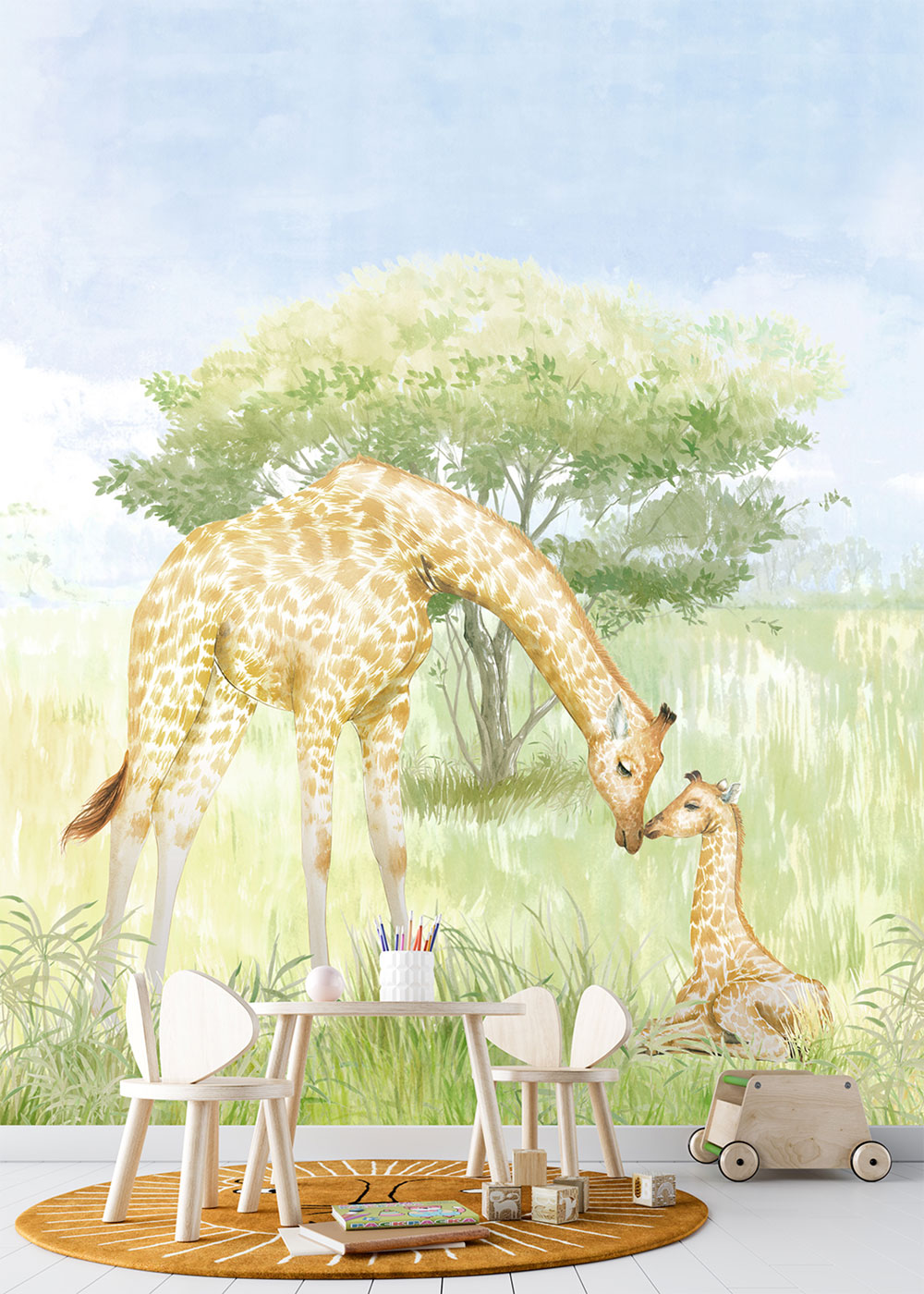 Non-woven wall mural, giraffes, CW6115-2, Cute Walls, Decoprint
