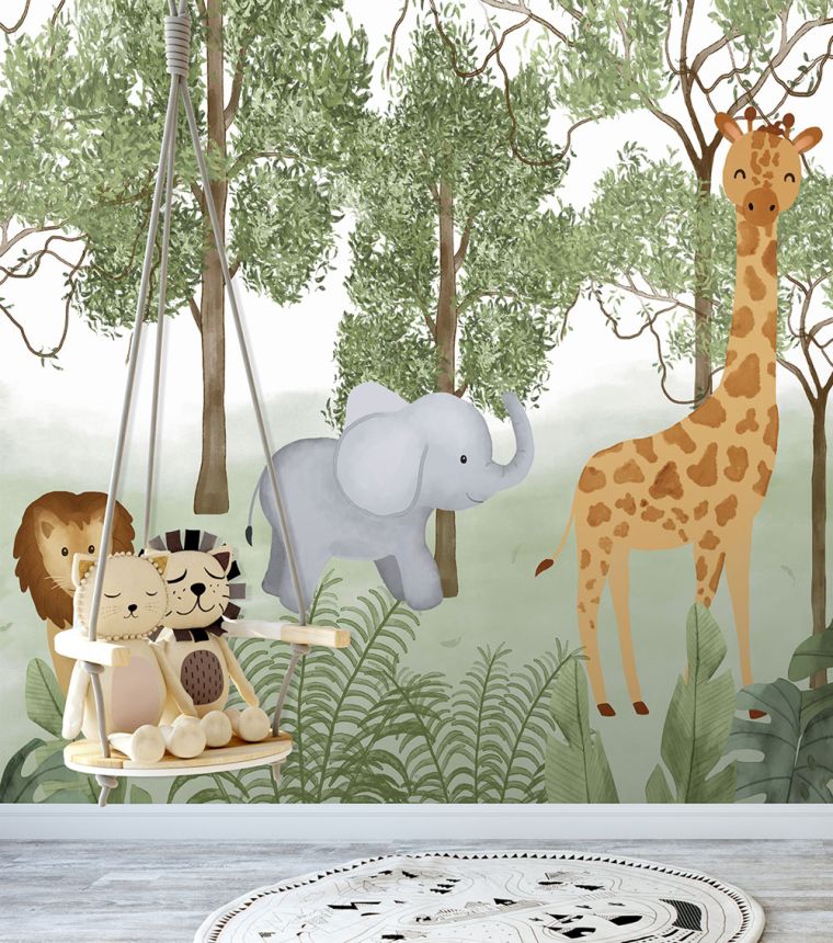 Children's non-woven wall mural, animals, CW6117-1, Cute Walls, Decoprint