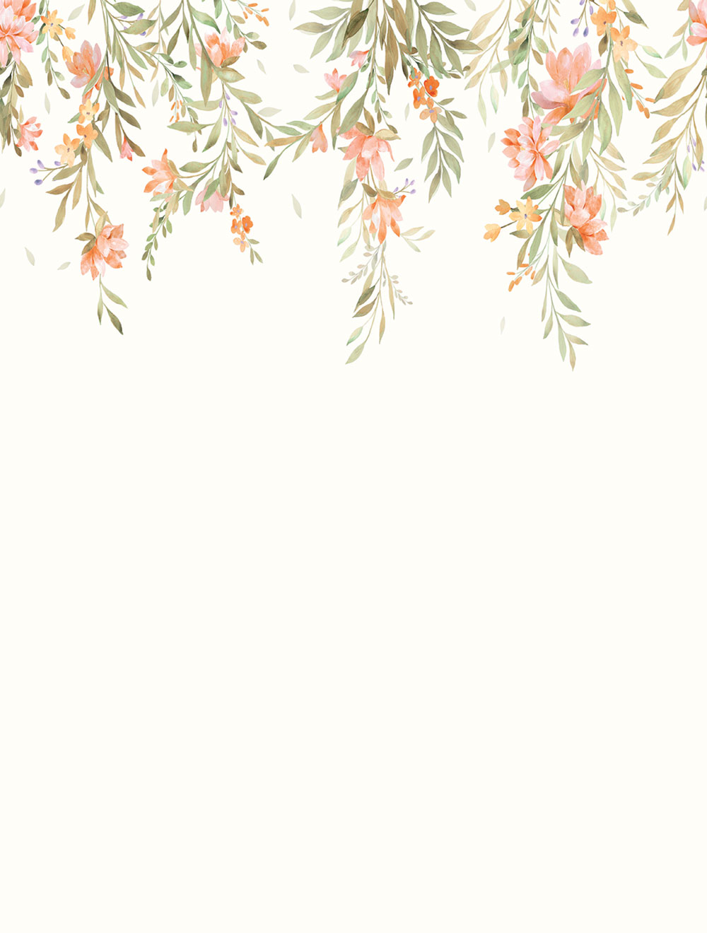 Non-woven wall mural, flowers, CW6119-1, Cute Walls, Decoprint