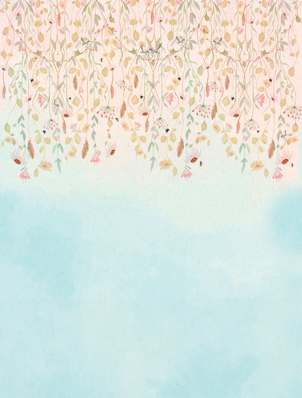 Non-woven wall mural, flowers, CW6124-1, Cute Walls, Decoprint