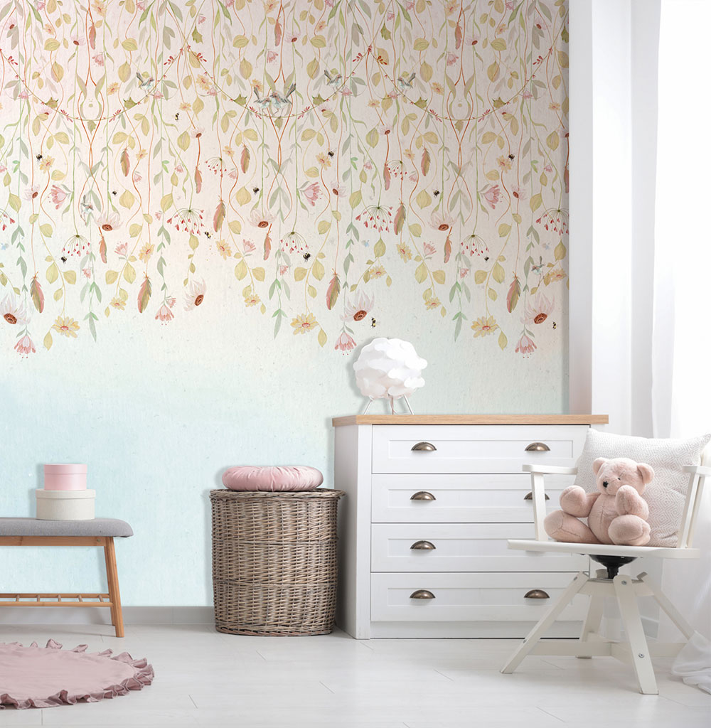 Non-woven wall mural, flowers, CW6124-1, Cute Walls, Decoprint