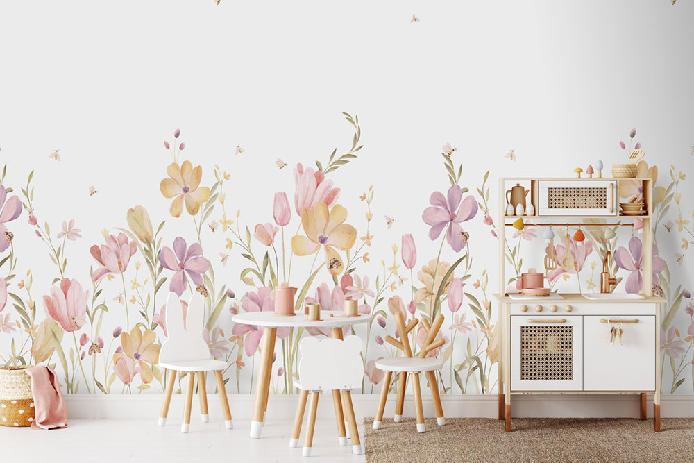Non-woven wall mural, flowers, CW6129-1, Cute Walls, Decoprint