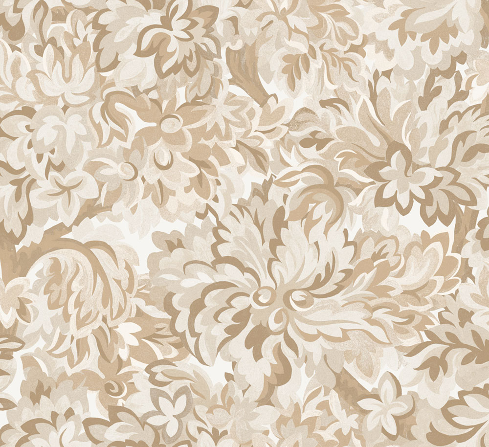 Non-woven wallpaper, brown-beige, flowers, RHA001, Rhapsody, Masureel