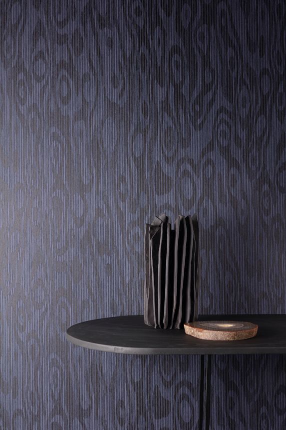 Non-woven wallpaper, blue-black, wood paneling, RHA202, Rhapsody, Masureel