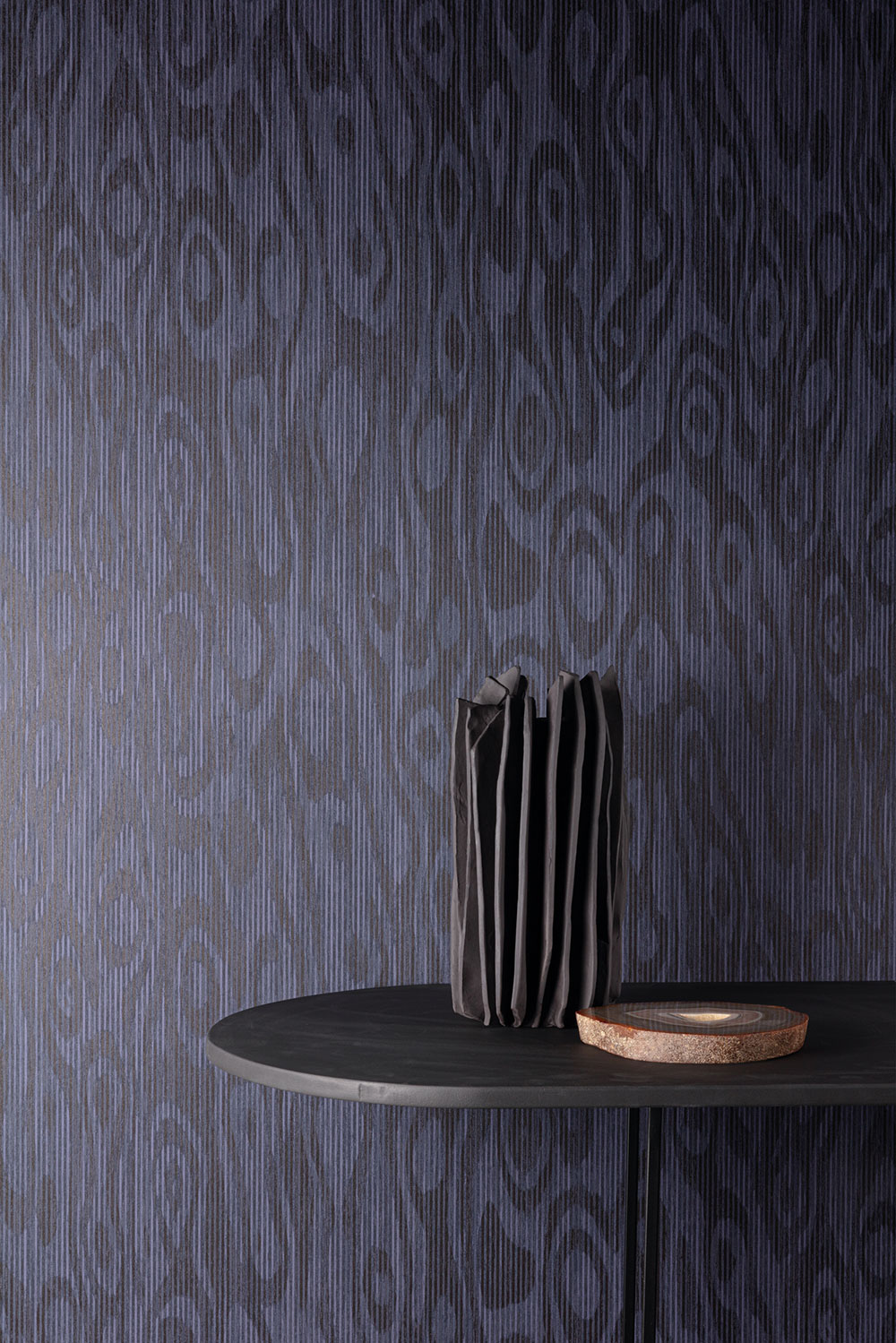 Non-woven wallpaper, blue-black, wood paneling, RHA202, Rhapsody, Masureel