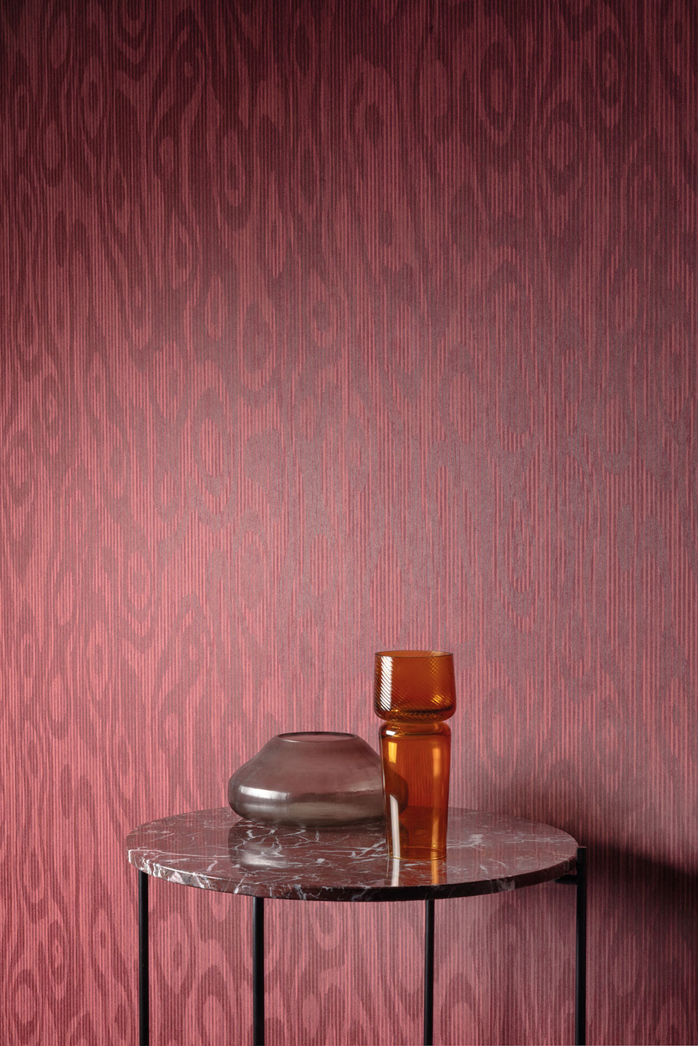 Non-woven wallpaper, burgundy, wood paneling, RHA203, Rhapsody, Masureel