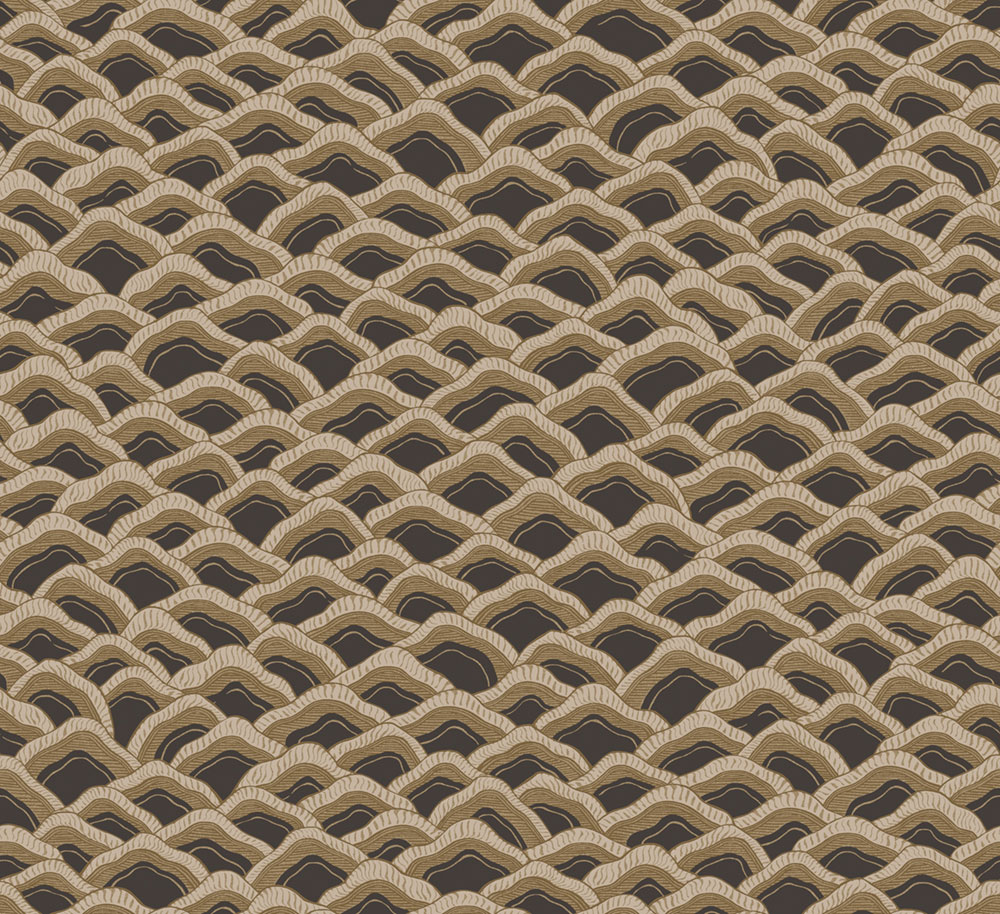 Non-woven wallpaper, black-brown, landscape, RHA302, Rhapsody, Masureel