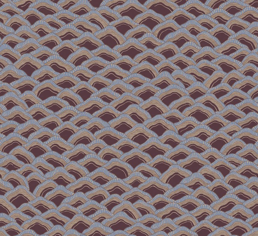 Non-woven wallpaper, burgundy-blue, landscape, RHA304, Rhapsody, Masureel