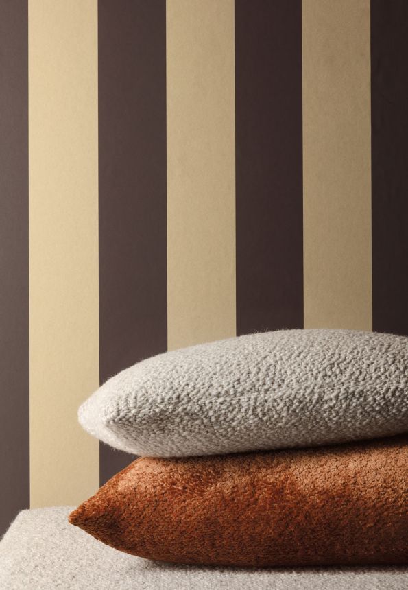 Non-woven wallpaper, brown-black, stripes, RHA402, Rhapsody, Masureel