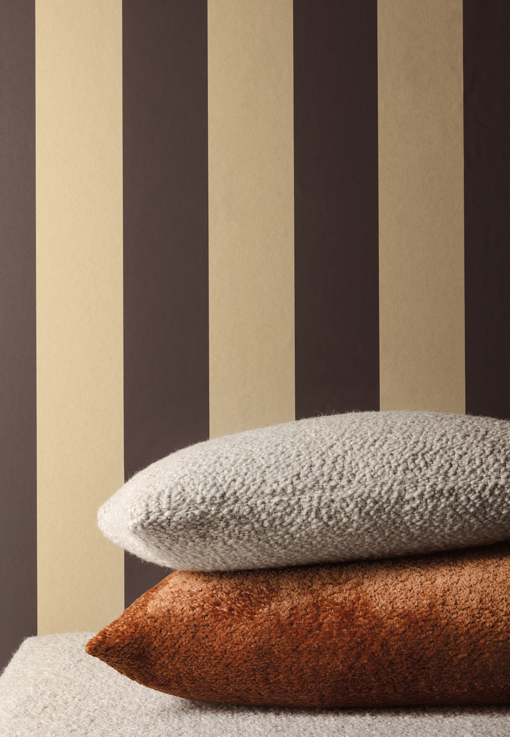 Non-woven wallpaper, brown-black, stripes, RHA402, Rhapsody, Masureel