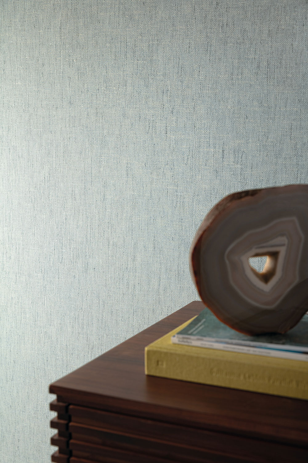 Wallpaper, grey-blue, fabric imitation, RHA501, Amazone, Rhapsody, The Colour Book II, Masureel