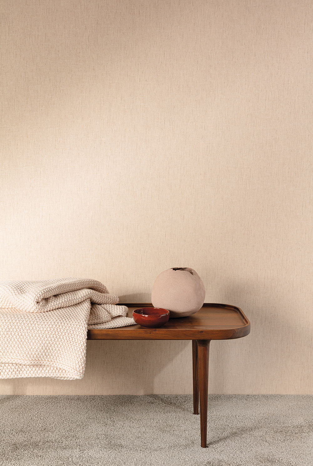 Wallpaper, beige-pink, fabric imitation, RHA504, Amazone, Rhapsody, The Colour Book II, Masureel