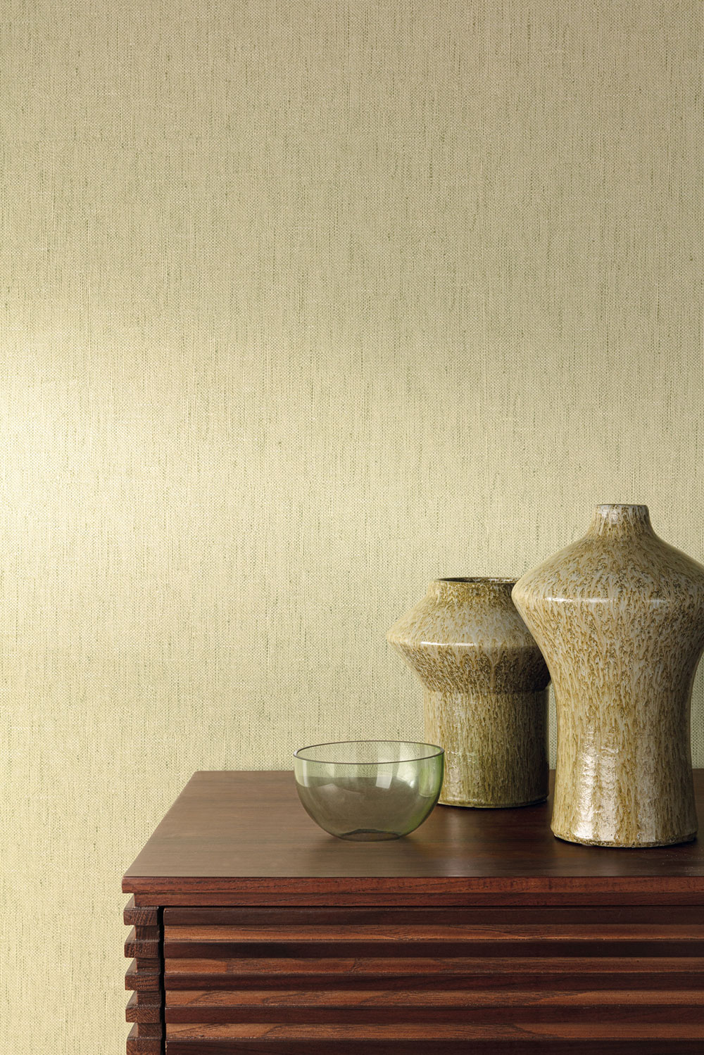 Wallpaper, green, fabric imitation, RHA506, Amazone, Rhapsody, The Colour Book II, Masureel