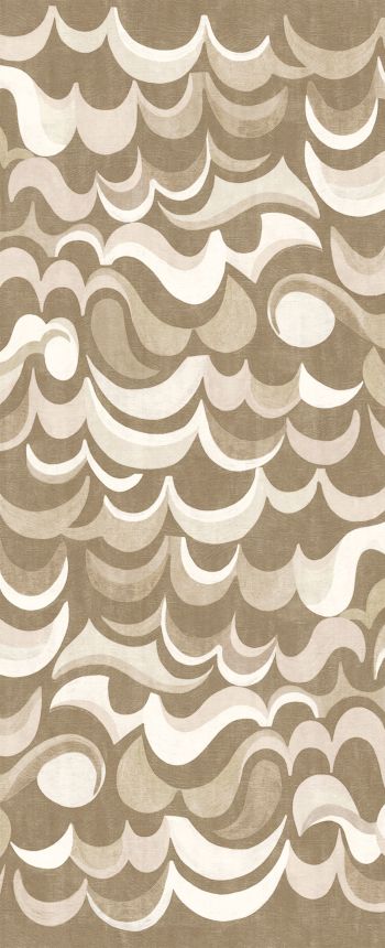 Non-woven wall mural, brown-beige, waves, DGRHA1011-300, Rhapsody, Masureel