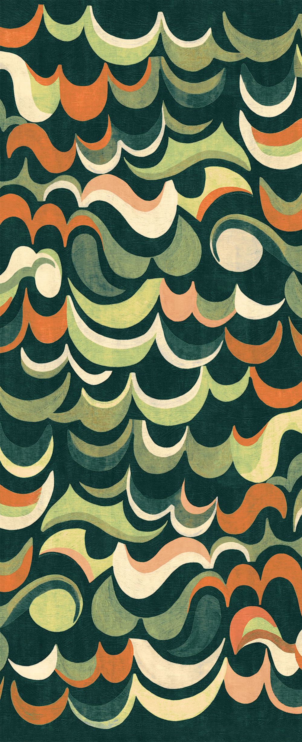 Non-woven wall mural, green, waves, DGRHA1041-260, Rhapsody, Masureel