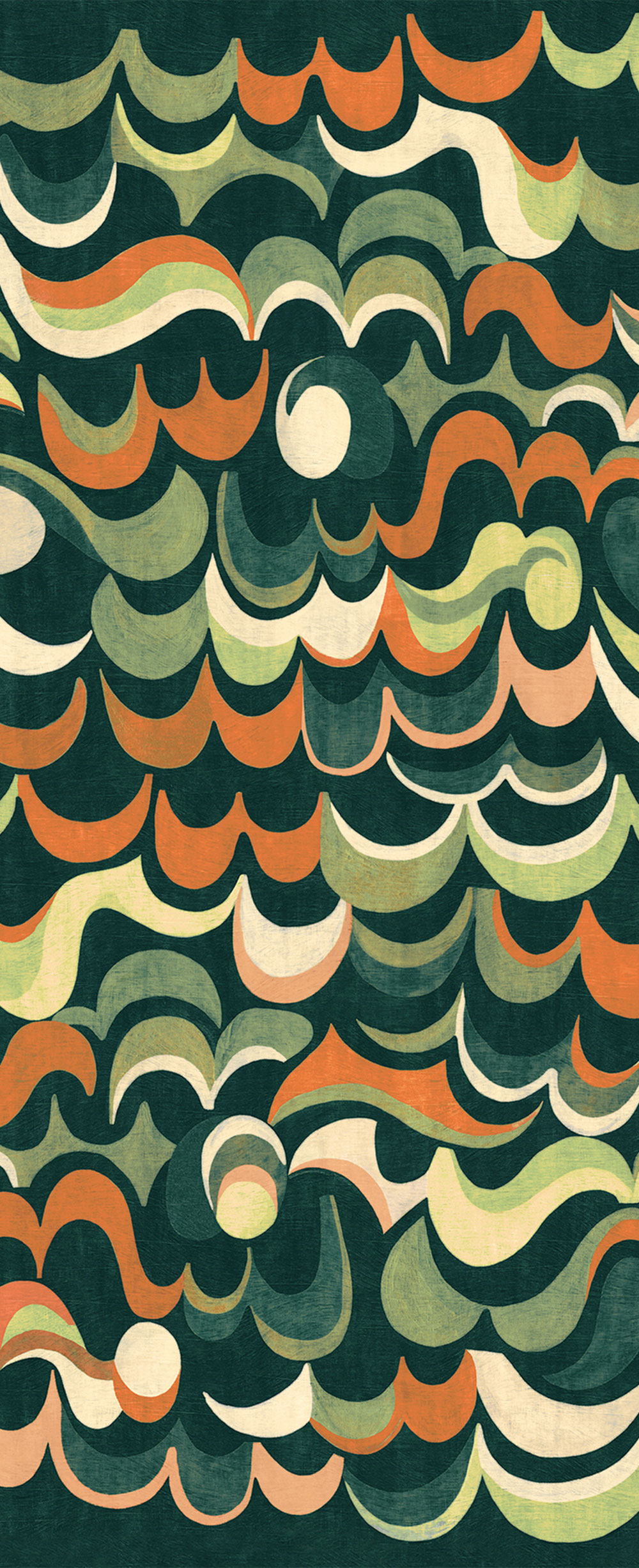 Non-woven wall mural, green, waves, DGRHA1042-260, Rhapsody, Masureel