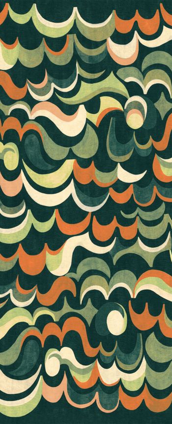 Non-woven wall mural, green, waves, DGRHA1043-260, Rhapsody, Masureel