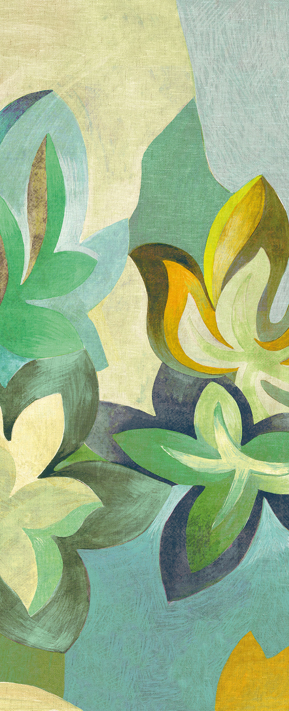 Non-woven wall mural, green, flowers, DGRHA2014-300, Rhapsody, Masureel
