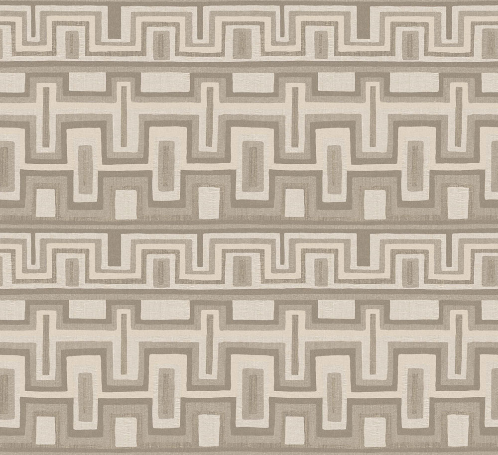 Geometric non-woven wallpaper beige, ethno, AMA001, Amani, Masureel