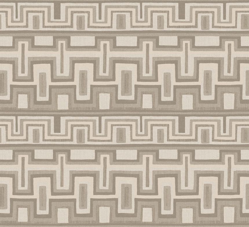 Geometric non-woven wallpaper beige, ethno, AMA001, Amani, Masureel