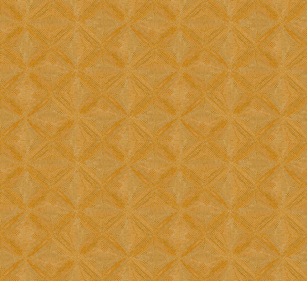 Geometric non-woven wallpaper ochre, ethno, AMA104, Amani, Masureel